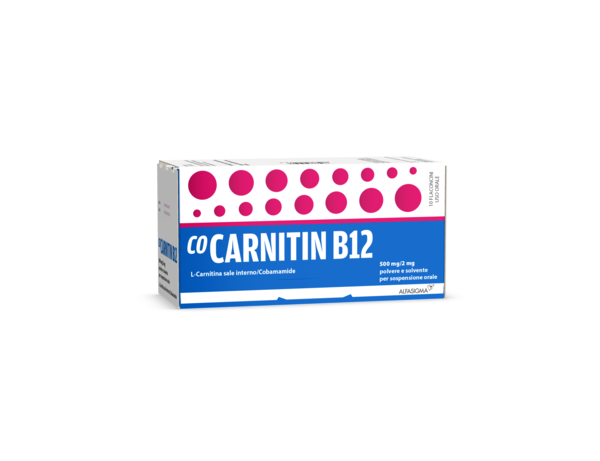 COCARNITIN B12 500 MG<i>/</i>2 MG POLVERE E SOLVENTE PER SOSPENSIONE ORALE -  500 mg + 2 mg polvere e solvente per soluzione orale 10 flaconi con tappo serbatoio