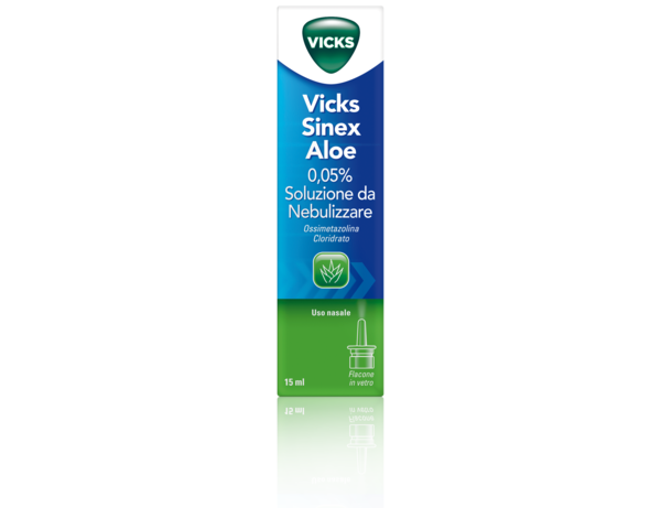 VICKS SINEX ALOE 0,05% SOLUZIONE DA NEBULIZZARE - aloe 0,05% soluzione da nebulizzare flacone nebulizzatore 15 ml