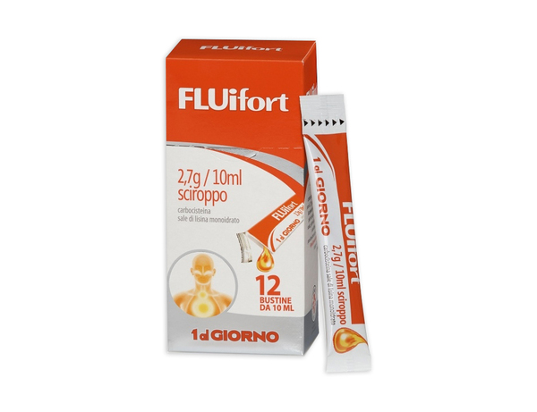 FLUIFORT 2,7 G/10 ML SCIROPPO - 2,7 g/10 ml sciroppo 12 bustine in pet/pe/al/pe