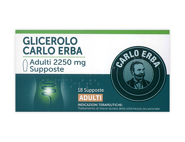 GLICEROLO CARLO ERBA - adulti 2,250 g 18 supposte