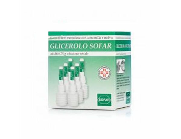 GLICEROLO SOFAR ADULTI 6,75 g soluzione rettale 6 contenitori monodose con camomilla e malva