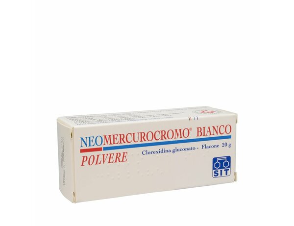 NEOMERCUROCROMO BIANCO 5 MG/G POLVERE CUTANEA - polvere flac 20 g