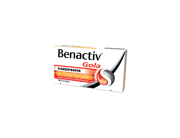 BENACTIV GOLA 8,75 mg 16 pastiglie senza zucchero (gusto arancia)