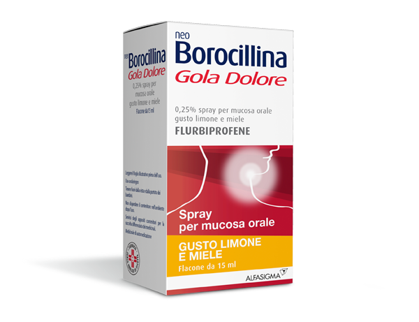 NEO BOROCILLINA GOLA DOLORE - 0,25% spray per mucosa orale 1 flacone 15 ml