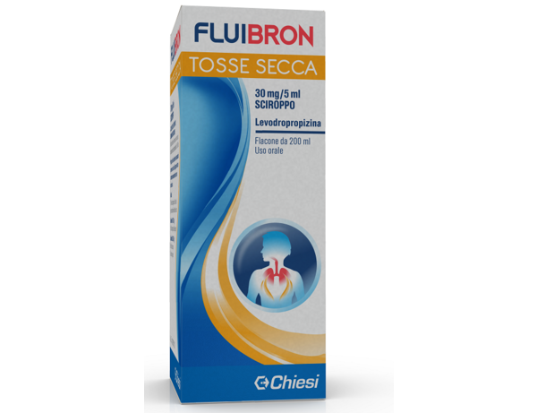 FLUIBRON TOSSE SECCA30 MG/5 ML SCIROPPO - 30 mg/5 ml sciroppo flacone da 200 ml con misurino dosatore