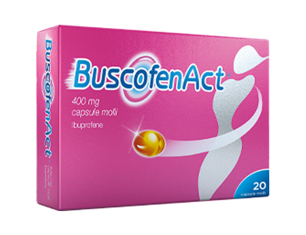BUSCOFENACT 400 MG CAPSULE MOLLI - 400 mg capsule molli, 20 capsule in blister pvc/pe/pvdc-al