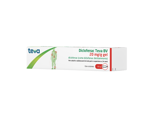 DICLOFENAC TEVA BV 20 MG/G GEL - 20 mg/g gel 1 tubo in al da 60 g