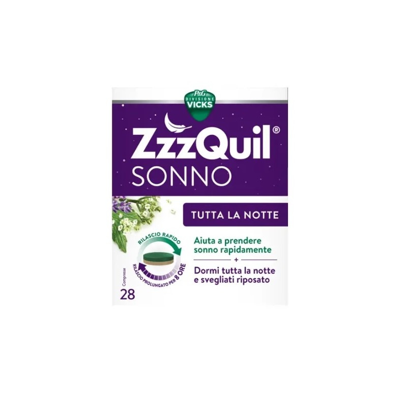 VICKS ZZZQUIL SONNO TUTTA LA NOTTE 28 COMPRESSE - Farmacia Del Monaco