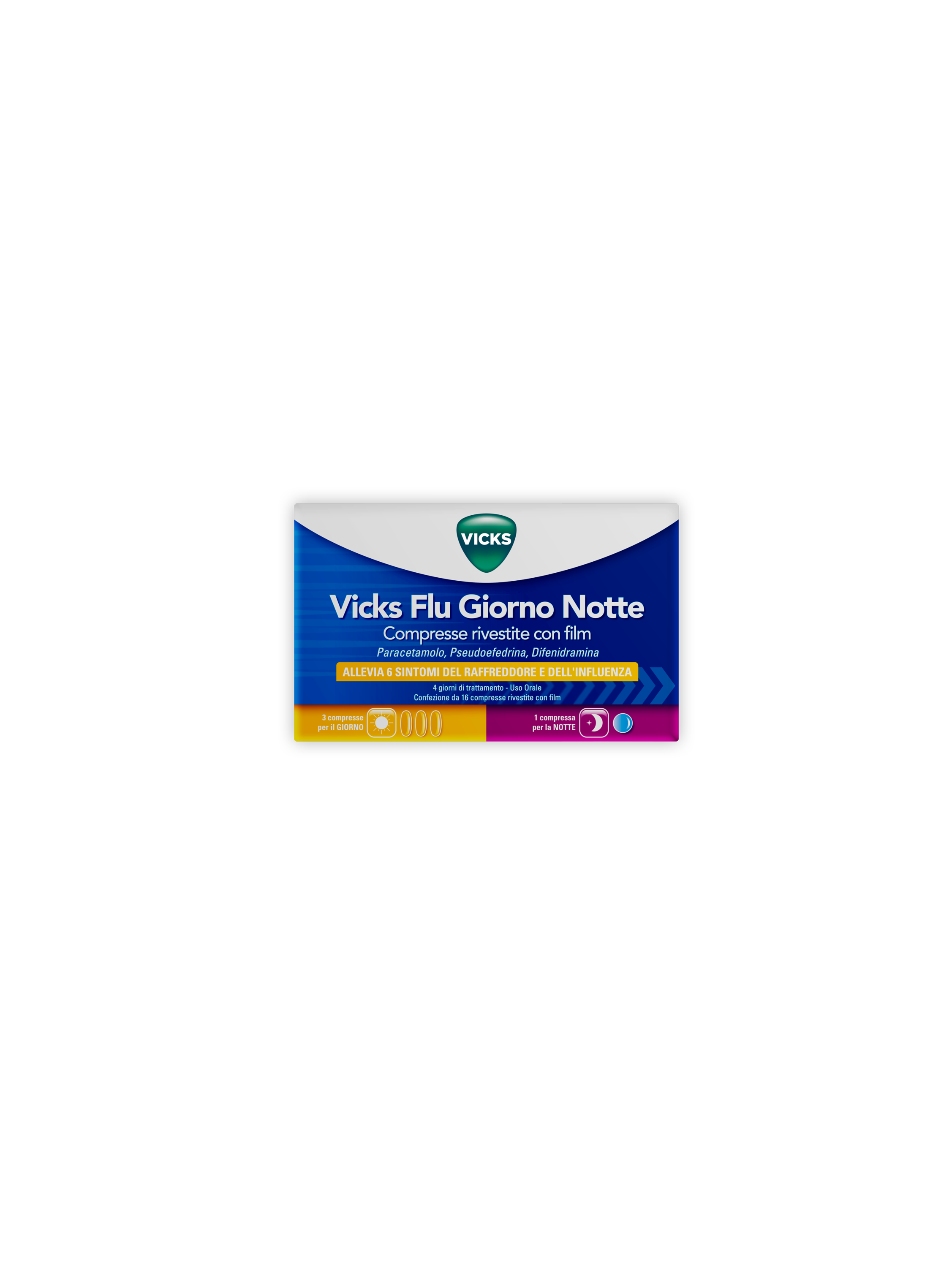 VICKS FLU GIORNO NOTTE*12+4CPR - Farmacia Del Monaco