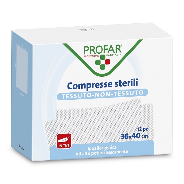 GARZA COMPRESSA TESSUTO NON TESSUTO 36X40 CM PROFAR - Farmacia Del Monaco