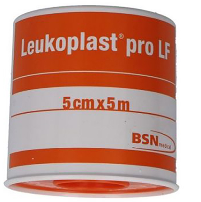 CEROTTO CHIRURGICO PER FISSAGGIO MEDICAZIONI LEUKOPLAST PRO LF SUPPORTO VISCOSA MASSA ADESIVA RESINA SINTETICA LANOLINA OSSIDO DI ZINCO CON LATTICE NATURALE 5X500CM - Farmacia Del Monaco