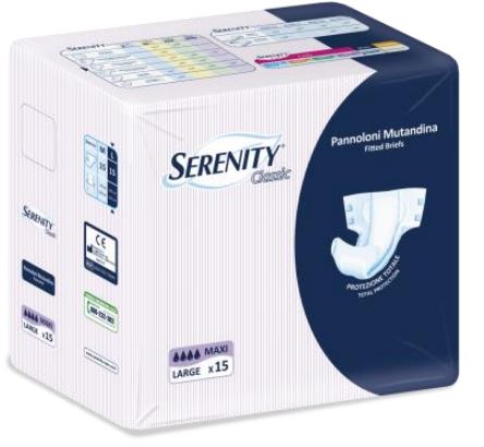 PANNOLONE PER INCONTINENZA A MUTANDINA SERENITY CLASSIC FORMATO MAXI TAGLIA LARGE 15 PEZZI - Farmacia Del Monaco
