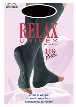 RELAX UNISEX 140 GAMBALETTO COTTON PUNTA APERTA NERO 4 XL - Farmacia Del Monaco