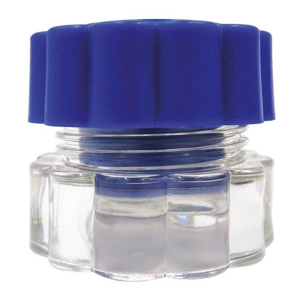 FRANTUMAPILLOLE IN ABS A 2 SCOMPARTI BASE TRASPARENTE COPERCHIO BLU DIMENSIONI 5,4X3,3X4,7 CM - Farmacia Del Monaco