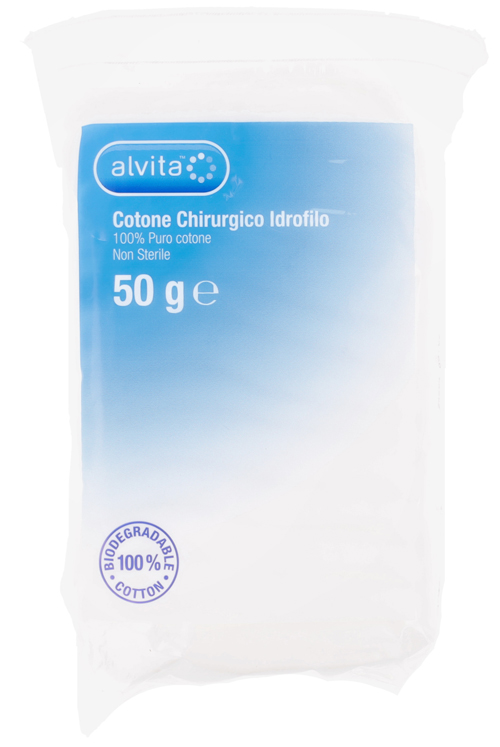 COTONE CHIRURGICO IDROFILO ALVITA 100% PURO COTONE 50 G - Farmacia Del Monaco