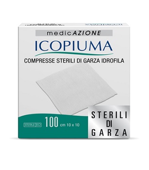 ICOPIUMA GARZA COMPRESSA IDROFILA 10X10CM 100 PEZZI - Farmacia Del Monaco