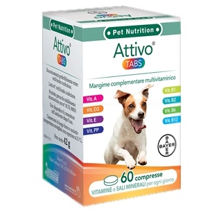 ATTIVO TABS ASTUCCIO DA 60 COMPRESSE ALTAMENTE APPETIBILI - Farmacia Del Monaco