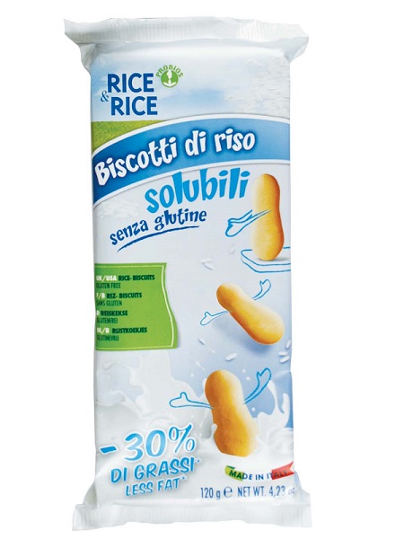 RICE&RICE BISCOTTI DI RISO SOLUBILI 30% GRASSI IN MENO 120 G - Farmacia Del Monaco