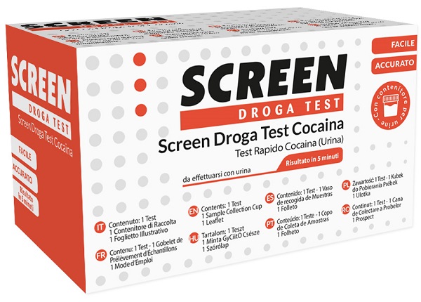 SCREEN DROGA TEST COCAINA TEST ANTIDROGA CON CONTENITORE URINA - Farmacia Del Monaco