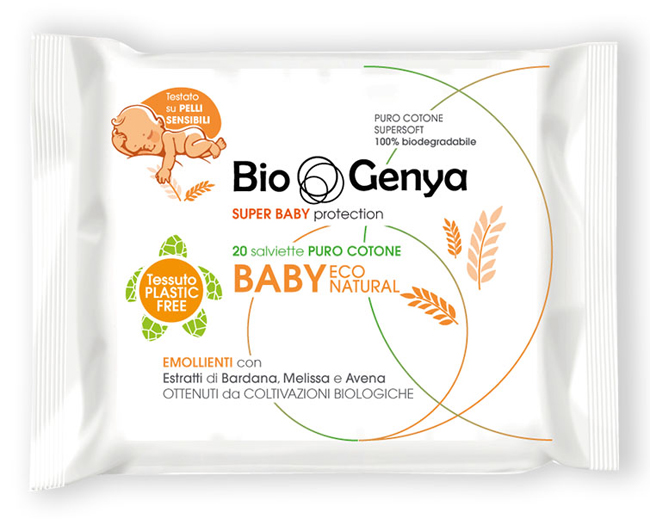 BIOGENYA ECO NATURAL SALVIETTINA BABY COTONE 20 PEZZI - Farmacia Del Monaco