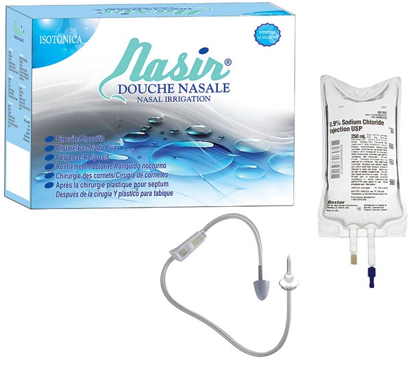 NASIR DOCCIA NASALE CON SOLUZIONE FISIOLOGICA ISOTONICA 6 SACCHE 500 ML + 1 BLISTER - Farmacia Del Monaco