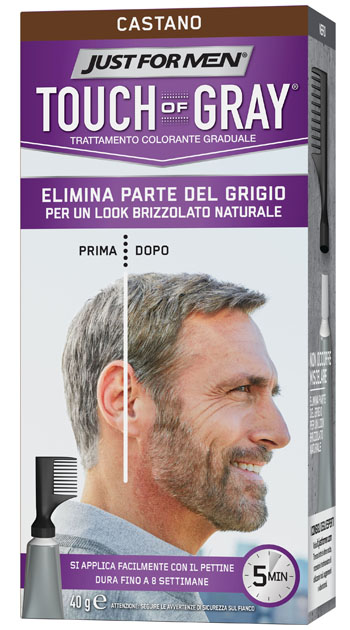 JUST FOR MEN TOUCH OF GRAY CASTANO 40 G - Farmacia Del Monaco
