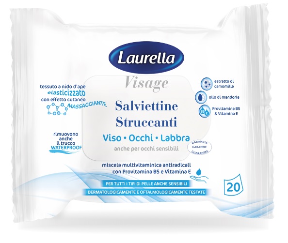 LAURELLA VISAGE SALVIETTINA STRUCCANTE 20 PEZZI - Farmacia Del Monaco