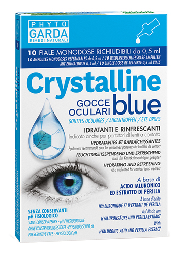 CRYSTALLINE BLUE GOCCE OCULARI MONODOSE 10 FIALE 0,5 ML - Farmacia Del Monaco