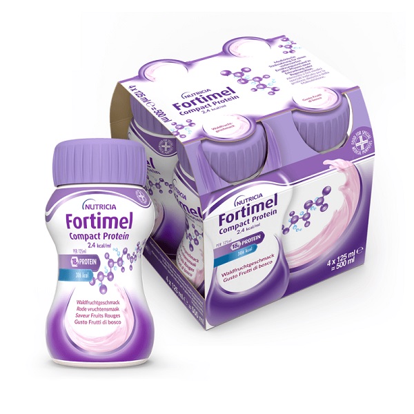 NUTRICIA FORTIMEL COMPACT PROTEIN GUSTO FRUTTI DI BOSCO 4 BOTTIGLIE DA 125 ML - Farmacia Del Monaco
