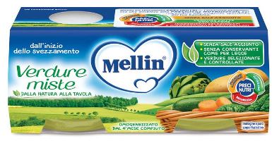 MELLIN OMOGENEIZZATO VERDURE MISTE 2 X 80 G - Farmacia Del Monaco