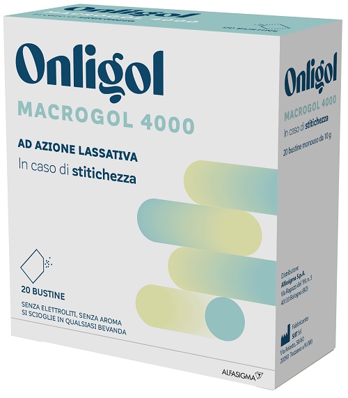 ONLIGOL MACROGOL 4000 20 BUSTINE 10 G SENZA ZUCCHERO - Farmacia Del Monaco
