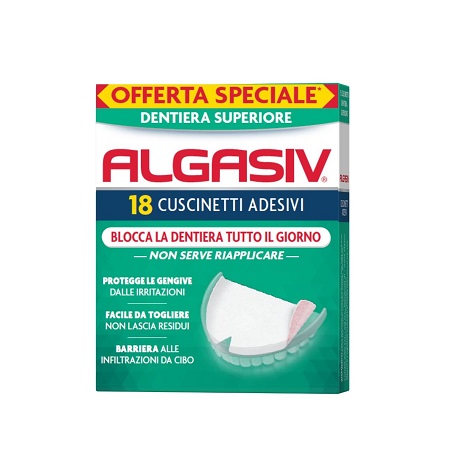 ALGASIV ADESIVO PER PROTESI DENTARIA SUPERIORE 15 PEZZI OFFERTA SPECIALE + 3 PEZZI - Farmacia Del Monaco
