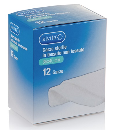 ALVITA GARZA STERILE IN TESSUTO NON TESSUTO 36X40CM 12 PEZZI - Farmacia Del Monaco