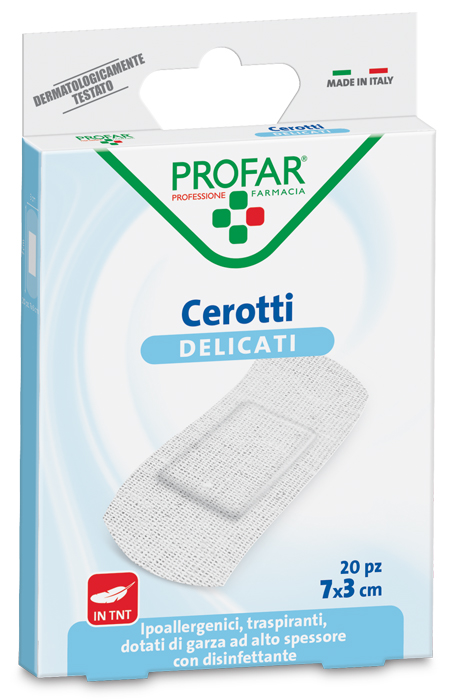 CEROTTO TESSUTO NON TESSUTO DELICATO GRANDI 7X3 CM 20 PEZZI PROFAR - Farmacia Del Monaco