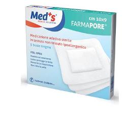 CEROTTO MEDS FARMAPORE STERILE CON TAMPONE DI GARZA CENTRALE E BORDI ADESIVI 6X9 CM 5 PEZZI - Farmacia Del Monaco
