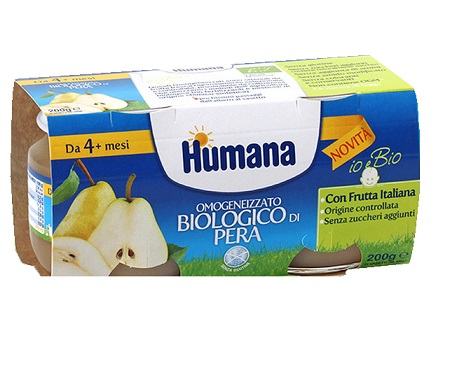 HUMANA OMOGENEIZZATO PERA BIO 2 VASETTI 100 G - Farmacia Del Monaco