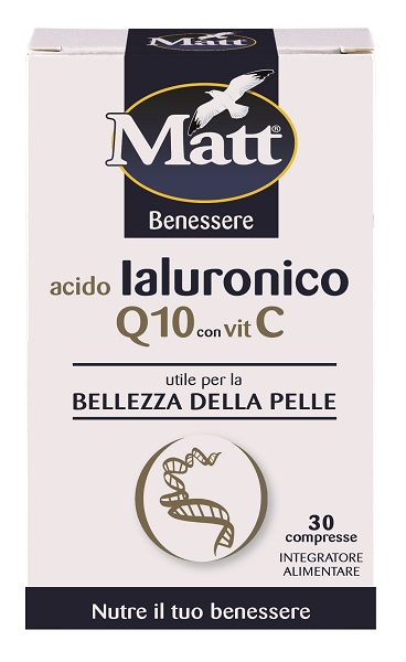 MATT BENESSERE ACIDO IALURONICO Q10 CON VITAMINA C 30 COMPRESSE - Farmacia Del Monaco