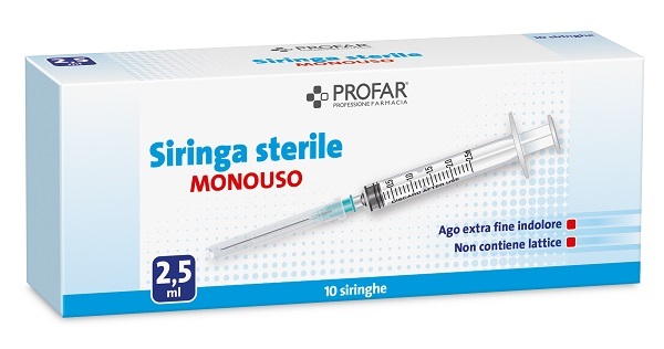 SIRINGA MONOUSO 2,5ML PROFAR - Farmacia Del Monaco