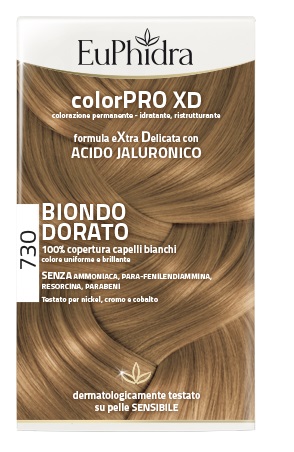 EUPHIDRA COLORPRO XD 730 BIONDO DORATO GEL COLORANTE CAPELLI IN FLACONE + ATTIVANTE + BALSAMO + GUANTI - Farmacia Del Monaco