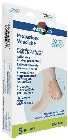 IDROCOLLOIDE MASTER-AID FOOTCARE VESCICHE TALLONE 69X44 MM 5 PEZZI A1 - Farmacia Del Monaco