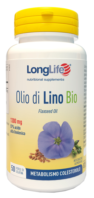LONGLIFE OLIO DI LINO BIO 50 PERLE DI GELATINA - Farmacia Del Monaco