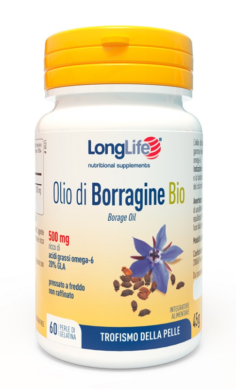 LONGLIFE OLIO BORRAGINE BIO 60 PERLE IN GELATINA - Farmacia Del Monaco