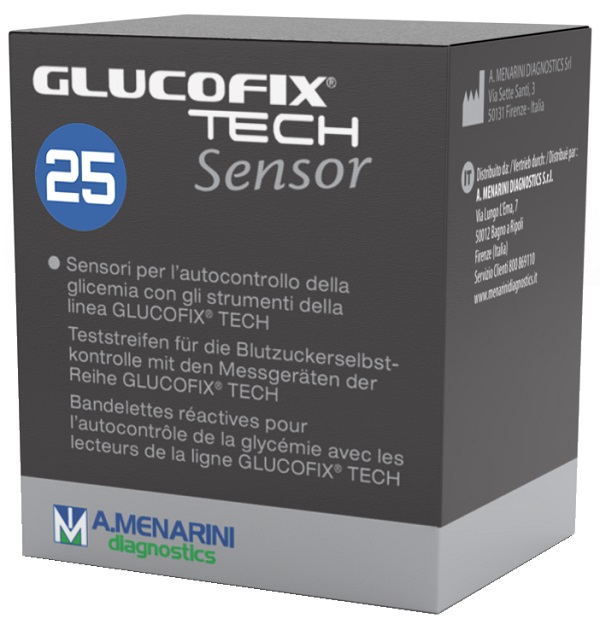 STRISCE MISURAZIONE GLICEMIA GLUCOFIX TECH SENSOR 25 PEZZI - Farmacia Del Monaco