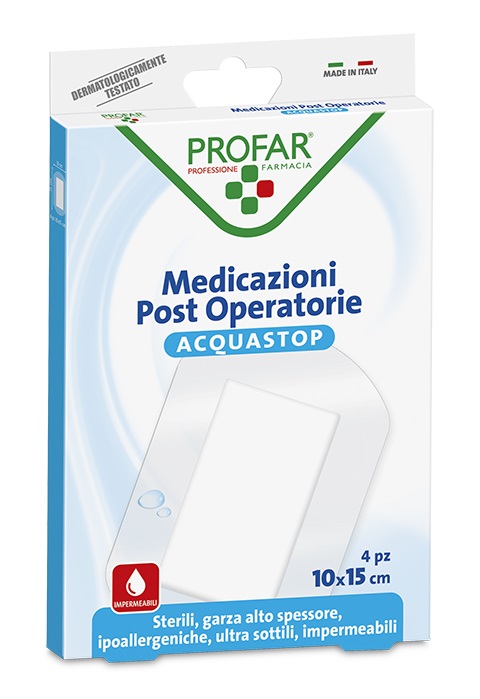 ACQUASTOP MEDICAZIONE POST OPERATORIA 10X15 CM PROFAR MED 4 PEZZI - Farmacia Del Monaco