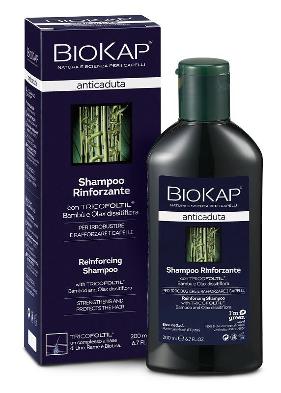 BIOKAP SHAMPOO RINFORZANTE ANTICADUTA CON TRICOBIOTIC NUOVA FORMULA 200 ML - Farmacia Del Monaco