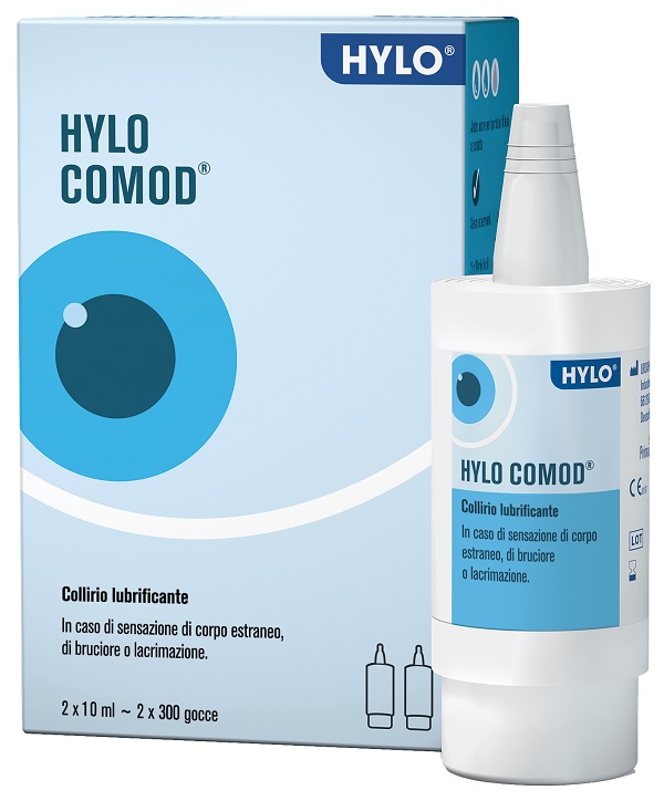 HYLO-COMOD GOCCE OCULARI IALURONATO DI SODIO 0,1% 2 FLACONC INI DA 10 ML - Farmacia Del Monaco