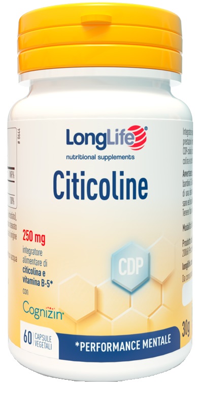 LONGLIFE CITICOLINE 60 CAPSULE VEGETALI SENZA GLUTINE - Farmacia Del Monaco
