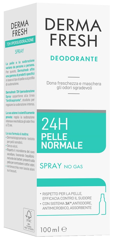DERMAFRESH 24H PELLE NORMALE SPRAY 100 ML - Farmacia Del Monaco
