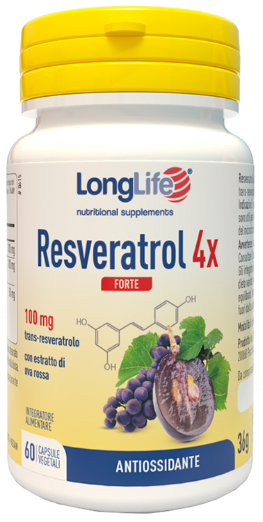 LONGLIFE RESVERATROL 4X FORTE 60 CAPSULE VEGETALI - Farmacia Del Monaco