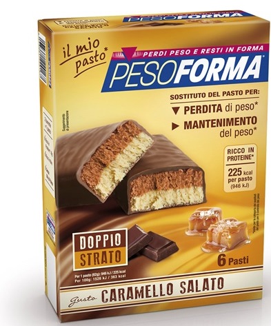 PESOFORMA BARRETTA AL CARAMELLO SALATO 12 PEZZI DA 31 G - Farmacia Del Monaco